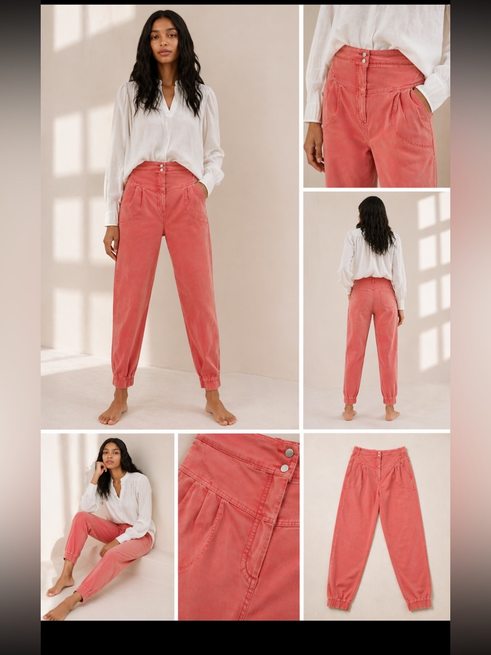 Anthropologie jogger pants in a beautiful dusty rose/pink shade.